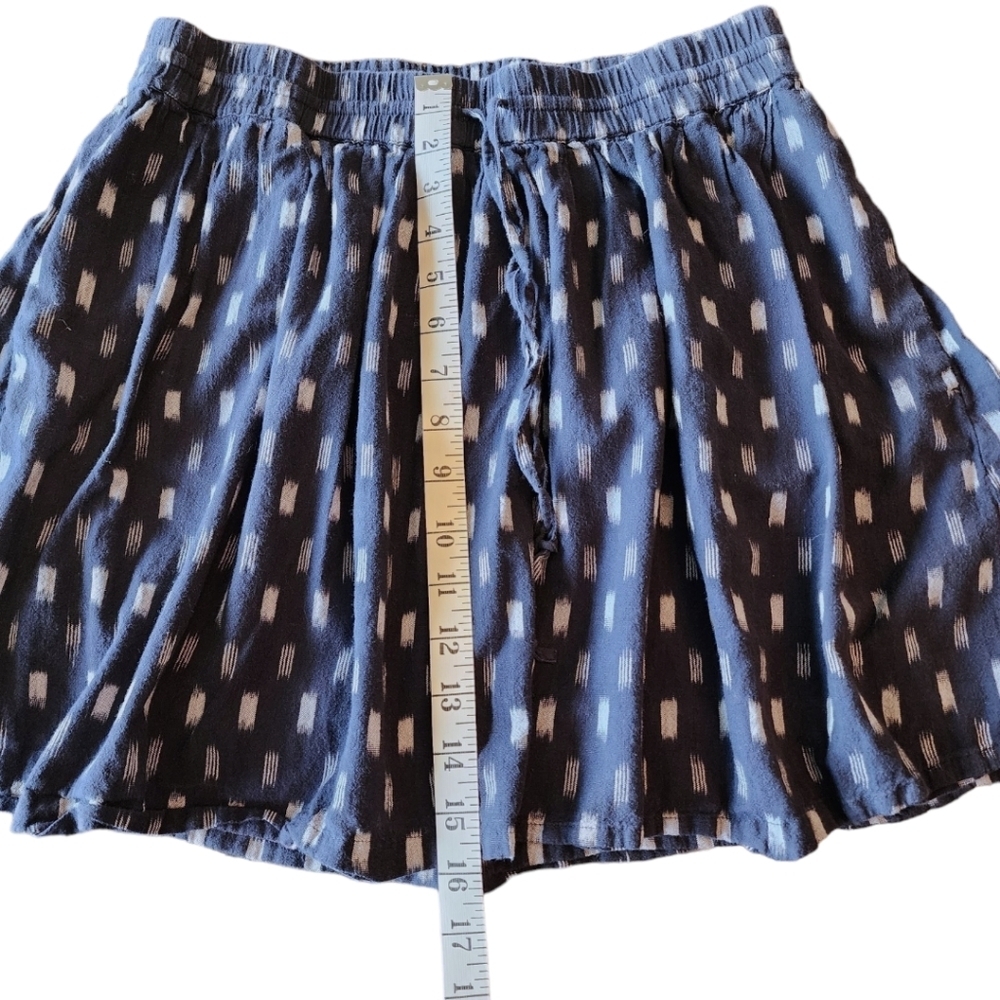 Madewell navy blue and white ikat style print pull on skirt with pockets S - Picture 7 of 11